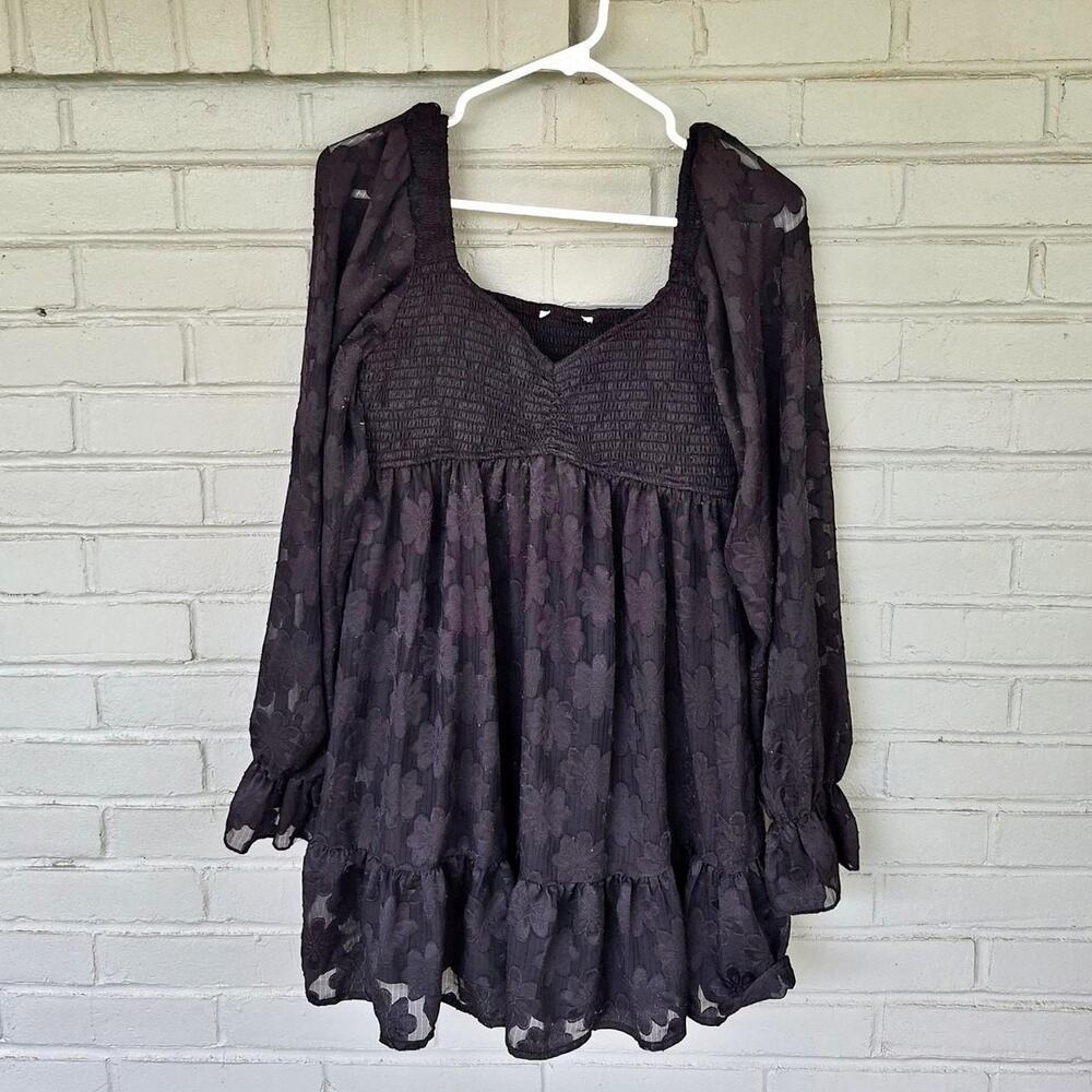 Thirty/thirty LA black floral babydoll dress